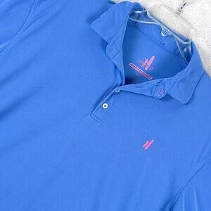 Johnnie-O Prep-Formance Polo Shirt Mens XL Blue Pink Preppy Golf Tennis Beach